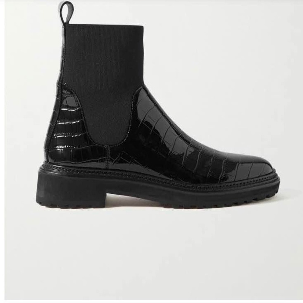 Loeffler Randall Black Patent Leather Ankle Boots
